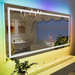 55X36 RGB LED Bathroom Mirror with Lights